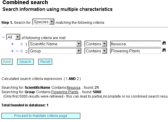 Combined search